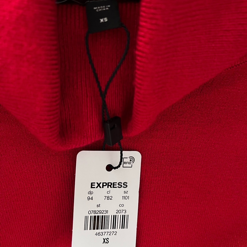 NWT Express Red Long Sleeve Dress - Picture 4 of 5